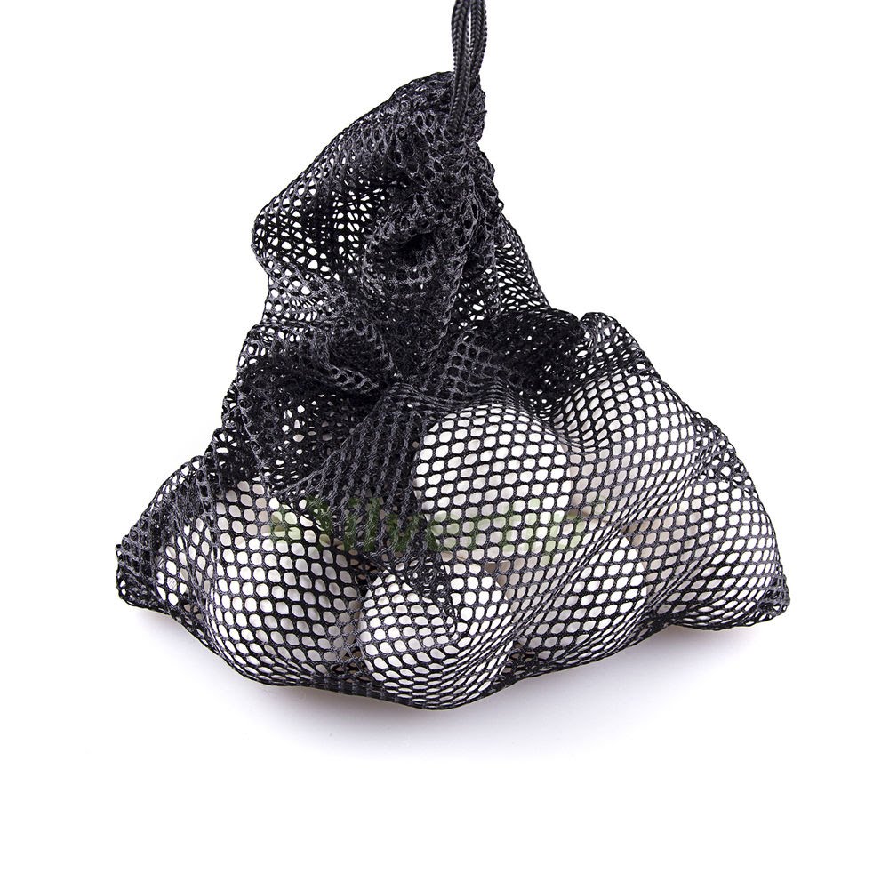 36" L x 24" W Mesh Net  Ball Bag With Drawstrings, Black