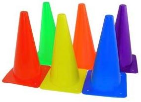 Game Cones, Colored: Orange, Yellow, Red, Blue, Green And Purple - 6/Set