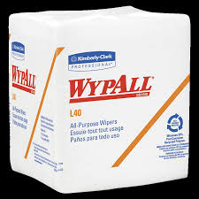 16.4 X 9.8, WypAll L40 Wipes, Natural White,  Kimberly Clark #05790, 90/Box - 9/Case
