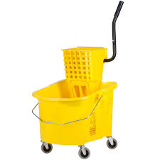 35 Qt. Mop Bucket w/ Combination Wringer System, Continental 335-312YW - Each