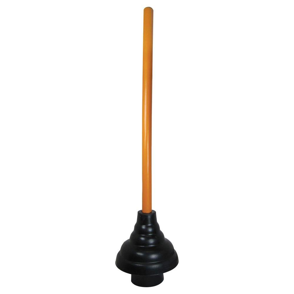 Toilet Plunger, Accordion Action, Heavy Duty Natural Rubber With Wooden Handle