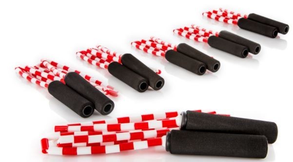 9' Segmented Jump Ropes with Foam-Covered Handles - 6/Set
