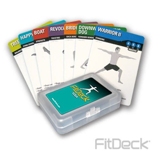 Fitdeck Instructional Yoga Card Set with Standing, Forward Bends, Back Bends, Twisting, Lying Down and Strength - 56/Set