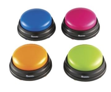 Answer Buzzers, 3-1/2" Dia., 4 Different Colors and Sounds - 4/Set