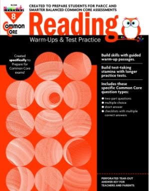 Common Core Reading Warm-Ups & Test Practice Book - Gr 8
