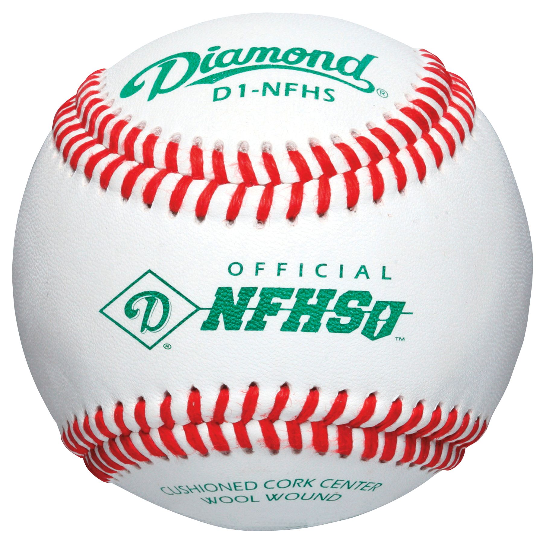 Diamond D-1, NFHS Game Baseballs, Leather Cover, Cork Core - Doz
