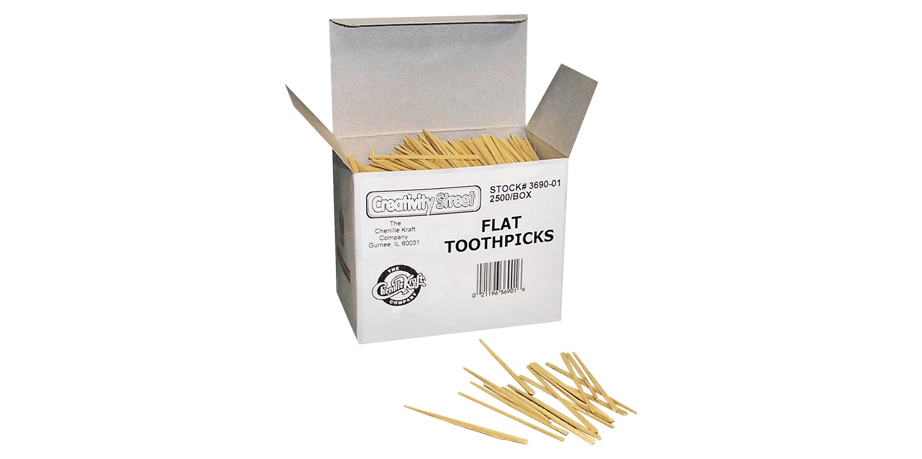 Chenille Kraft Flat Wood Toothpick - 2500/Pkg
