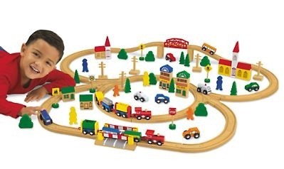 100-Piece Wooden Train Set - (Lakeshore Learning VR146)