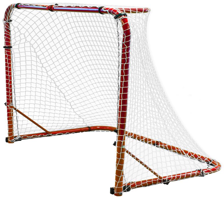 Folding Multi-Purpose Hockey Goals, 4' H X 6' W, Steel Frame, Nylon Net, Hook & Loop Closure - 2/Set