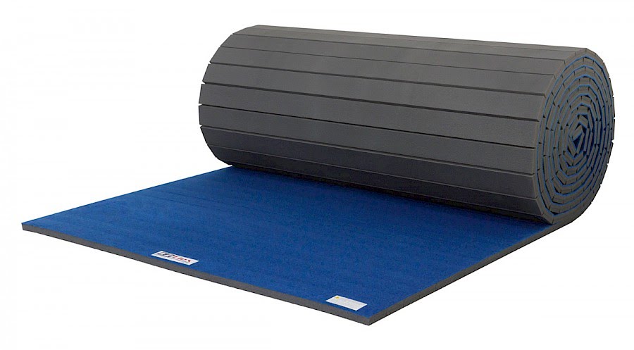 6' X 42' X 1-3/8" Foam/Carpet Bond Gymnastic Matt, Blue - EZ Flex 201R BL