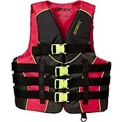 DBX 4 Buckle Nylon Life Vest, USCG Approved, Black/Red - Size 2X/3X