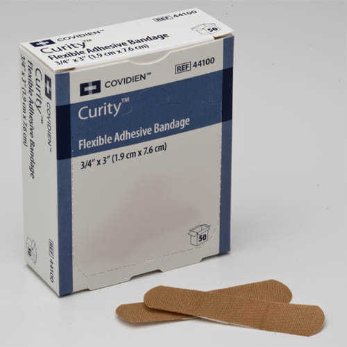 3/4" X 3" Curity Kendall Fabric Strips Bandages (Latex-Free) - 50/Box - 27418