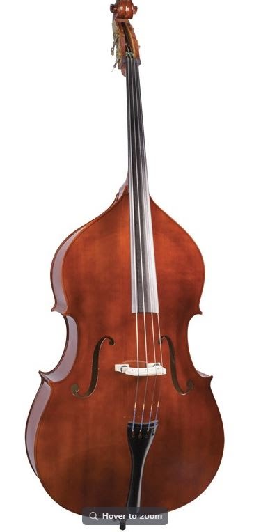 String Bass Outfit - Size 1/8 Franz Hoffmann Amadeus bass. Fully Laminated w/ Padded Bag & Glasser Fiberglass Bow. Adj. Height Bridge, Ebony Fingerboard, Pegs & Fittings - PB100S118