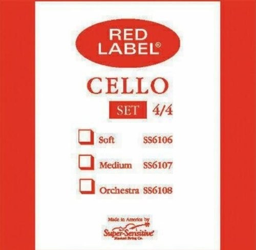 String Set - Cello - 4/4 Size Super Sensitive Red Label - 307ST-P