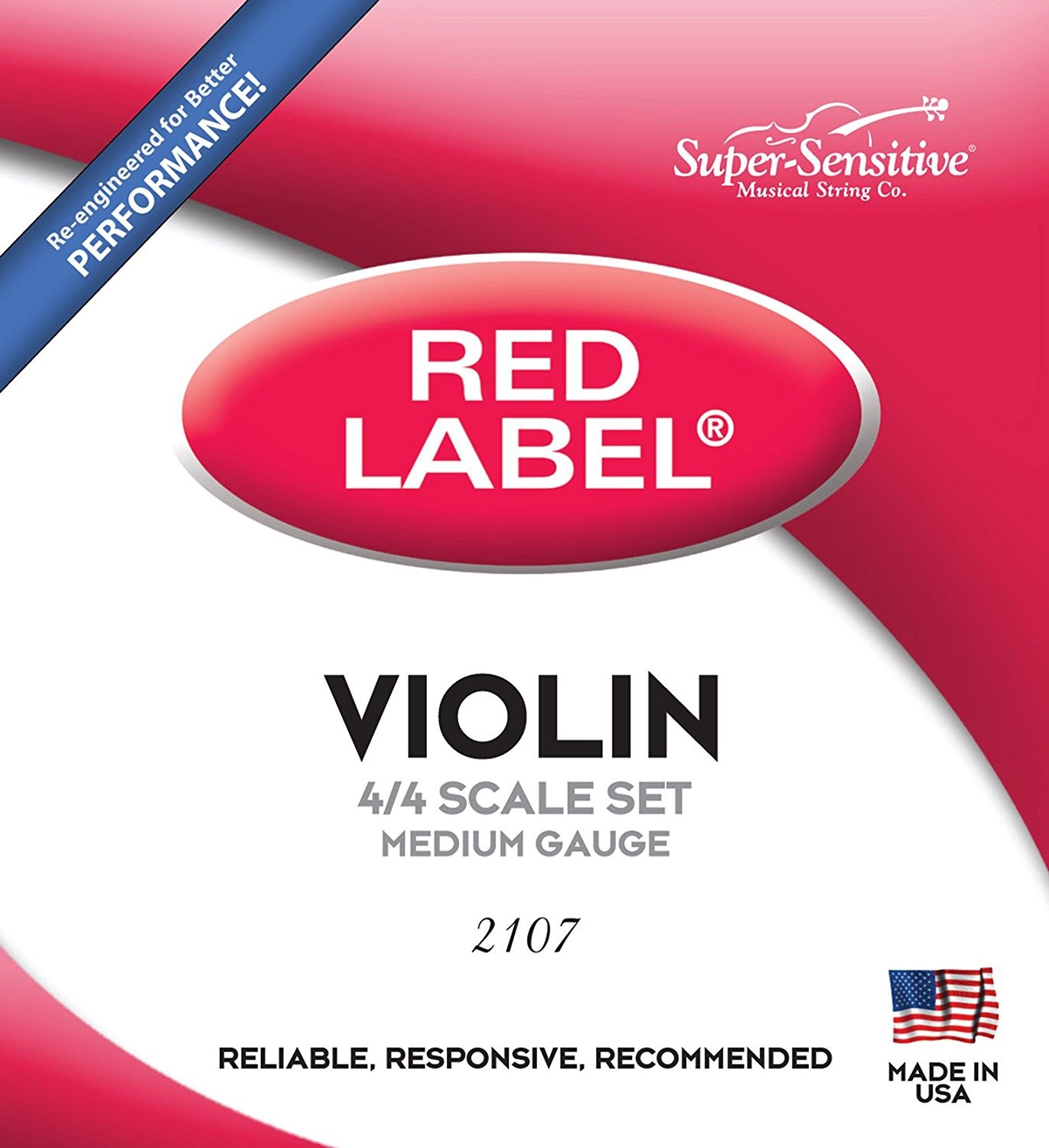 String Set - 4/4 Violin, Super-Sensitive Red Label - 299SF-P