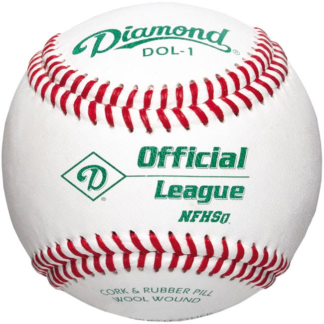 Diamond DOL-1, NFHS Game Baseballs, Leather Cover, Cork Core - Doz