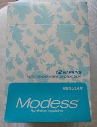 Sanitary Napkin Pads, Modess K, Rochester #4, 727005 - 250/Case