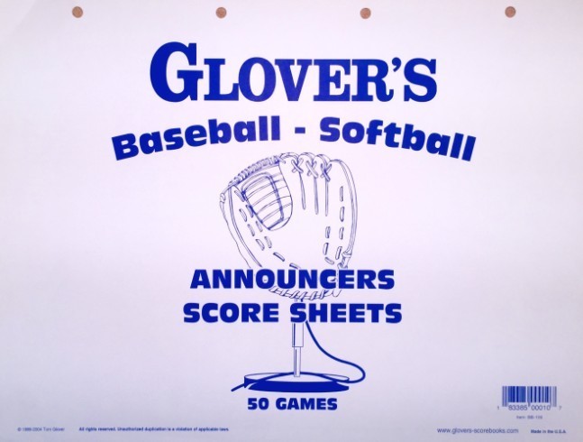 Glovers Baseball Softball Scoring & Stats Refill (MSGLSCST) - Each