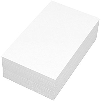 3 X 5 Index Cards, Unruled - White - 100/Pkg