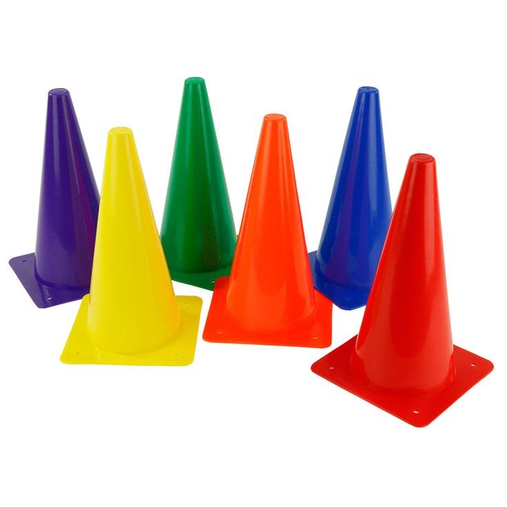 12" Cones, Assorted Color - 6/Set