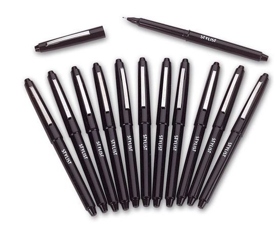 Yasutomo Stylist Drawing Pens - 12/Box - Black