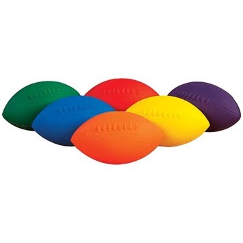 Flying Colors Foam Football, 9-1/2 L - 6/Set