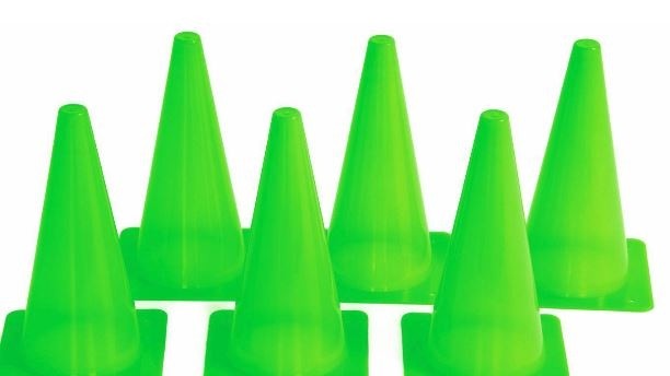 12" Plastic Cones 6-Set - Green