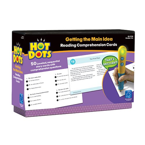 Educational Insights Hot Dots Getting the Main Idea Reading Comprehension Card Set, Gr 2-6