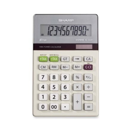 Portable Calculator, Sharp 10-Digit Dual Power