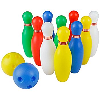 Bowling Set, 10 Plastic Pins and Ball, Class Pack - 6 sets of 10