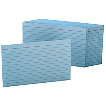 4 X 6 Index Cards, Ruled - Blue - 100/Pkg