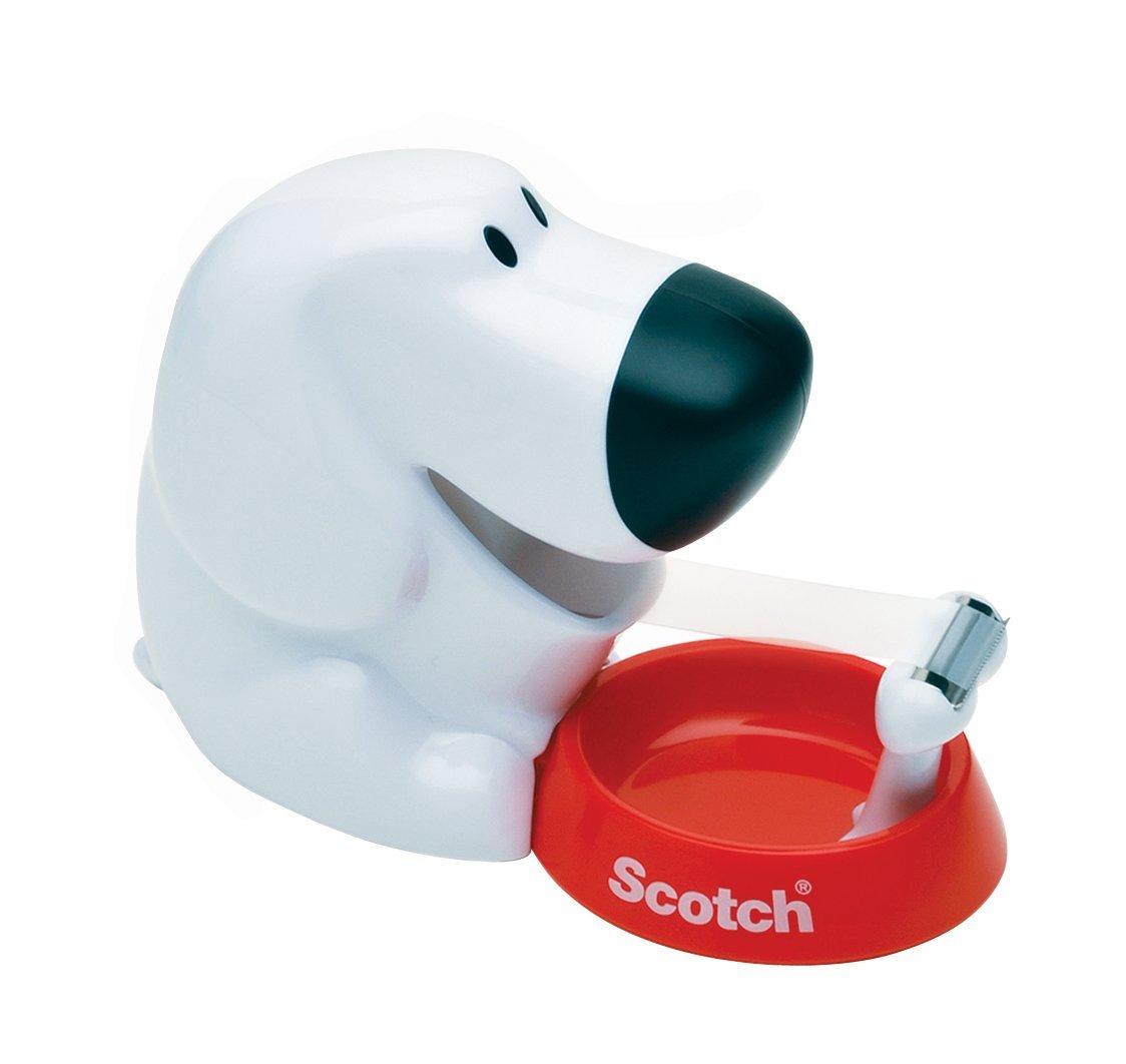 Dog-Shaped Refillable Scotch Tape Dispenser with 3/4 X 350" Magic Tape, 1" Core