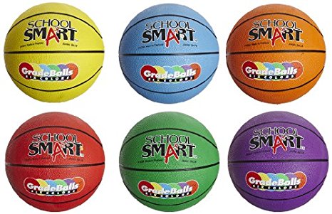 27" Rubber Basketballs, Junior, Assorted Colors - 6/Set