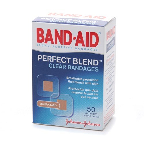 7/8" x 7/8" Band-Aid Clear Spot Bandages - 50/Box -32159