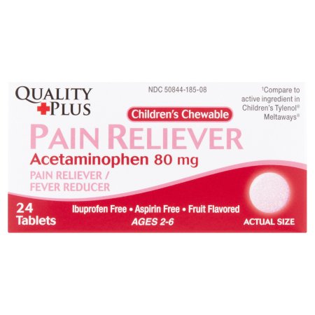 Generic Acetaminophen Children's Strength, Chewable Cherry Tablets, 80 mg/tablet - 30/Bottle - 44104