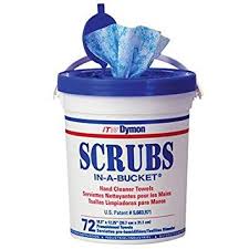 In-A-Bucket Scrubs Hand Cleaner, Premoistened Towels, Dissolves Difficult Industrial Soils And Grease, Citrus Fragrance - ITW42272CT - 72/Bucket - 6/Case