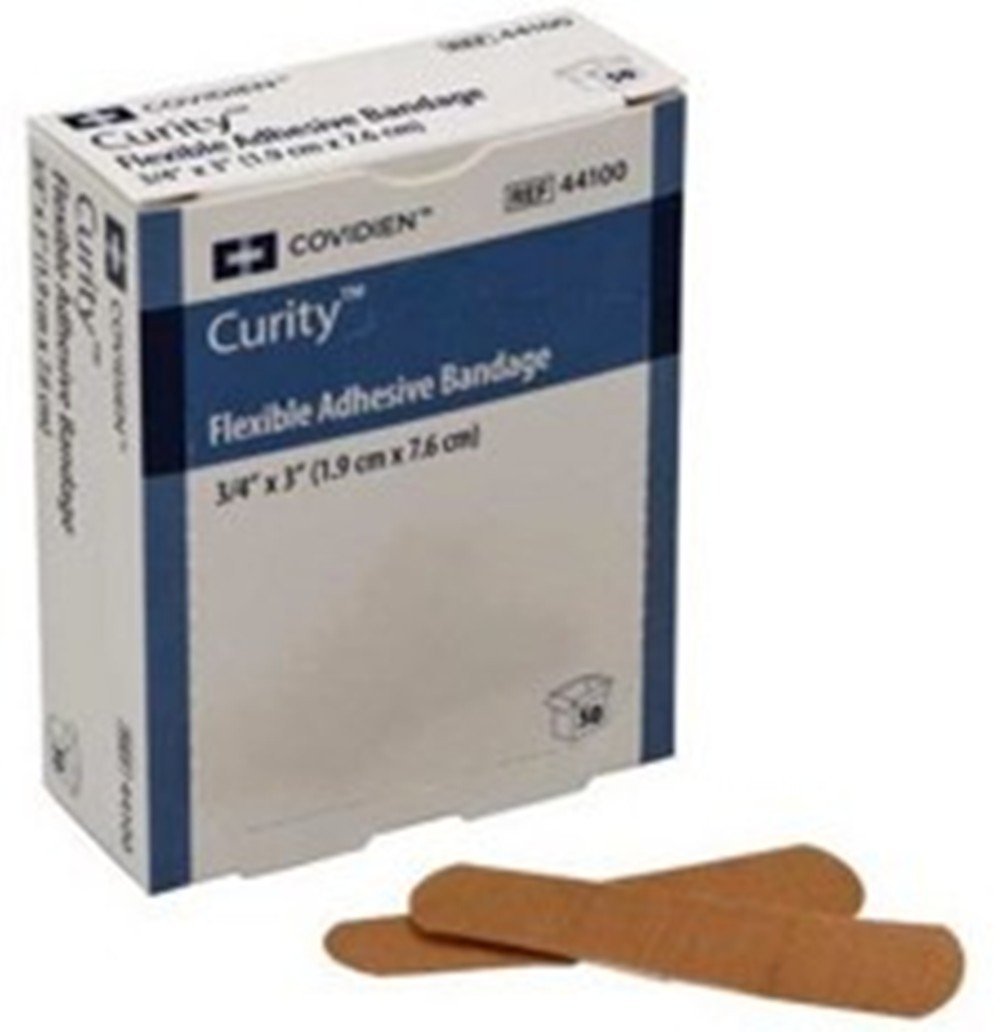 3/4" X 3" Curity Kendall Adhesive Bandages, Plastic - (Latex-Free) - 30 boxes of 50 =1500 - 32223