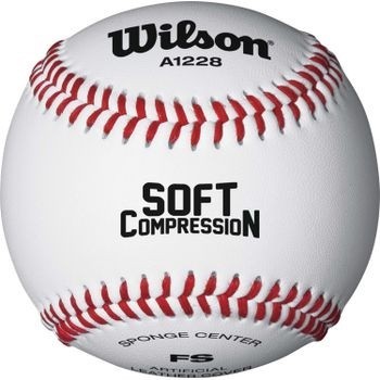 9" Wilson A1228B Practice Softball, Synthetic Cover, Level 5 Hardness, Sponge Rubber Core