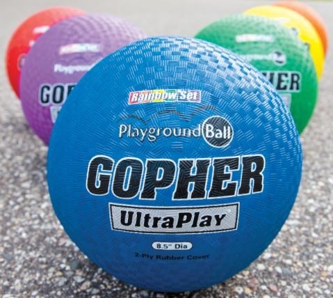 8-1/2" Playground Balls, Rubber - Assorted Colors - 6/Set
