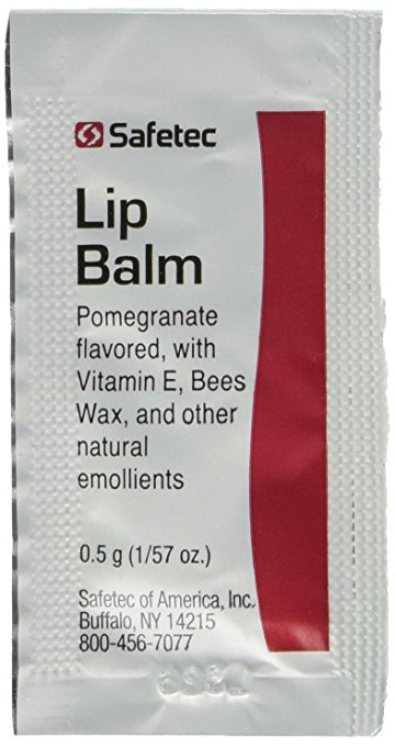 Lip Balm, Safetec, Pomegranate Flavored, 0.5 G - 144/Pkg - 43352