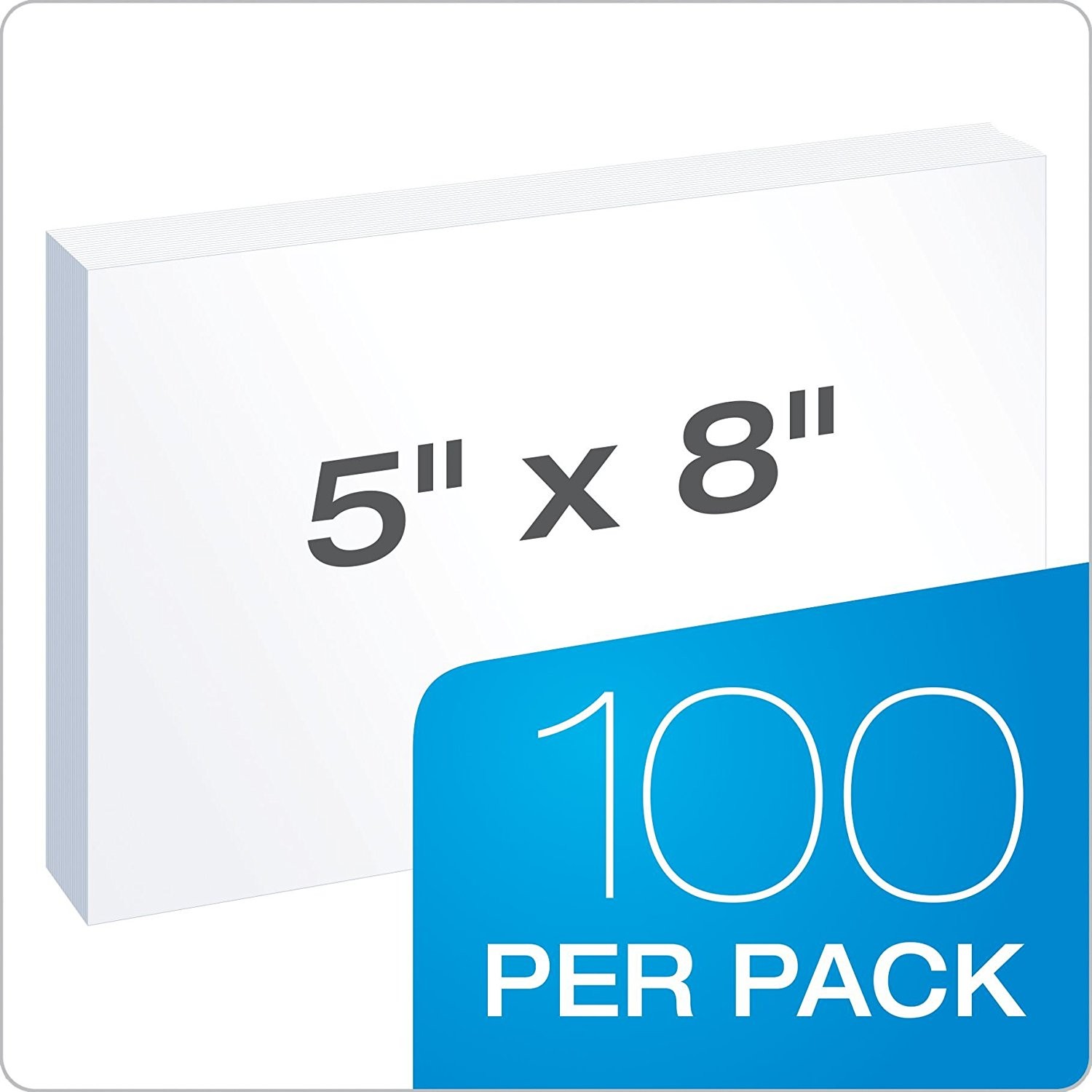 5 X 8 Index Cards, Unruled - White - 100/Pkg