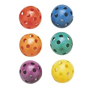 Air-Lite Whiffle Balls, Baseball Size - 6 Colors/Set