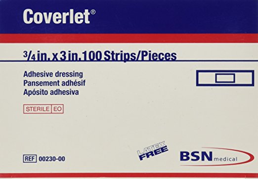 3/4" X 3" Coverlet Adhesive (Latex-Free) Bandages - 100/Box - 32217