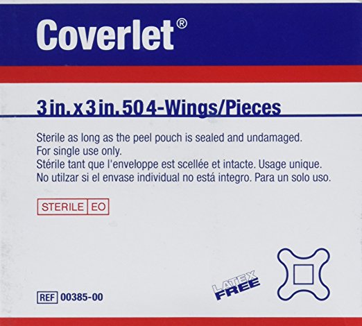 3" X 3" Adhesive Bandages Fabric 4-Wing - 50/Box - 32265