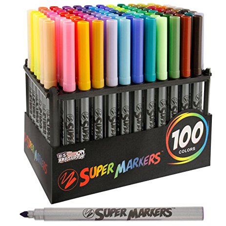 Markers - Assorted Colors w/Stand - 100/set