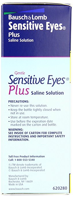 Bausch & Lomb Sensitive Eye Saline Solution For Contact Lenses - 12 Oz - 34232