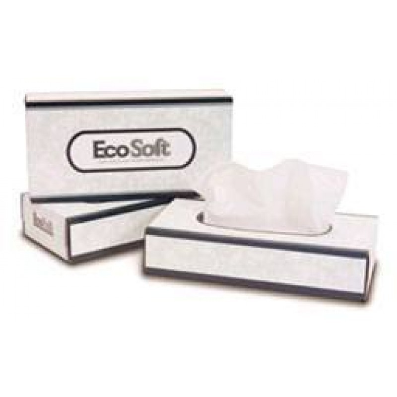 EcoSoft Bay West, Facial Tissue 2 Ply, 100% Recycled (Min. 10% Post Consumer Waste Content) 100 Tissues Box - 30 Box/Case. Sample Box Must Be Provided.