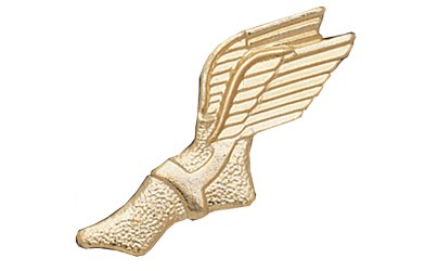Winged Foot Track Metal Award Pin - Doz