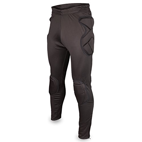 Goal Keeper Pants, 100% Stretch Polyester With Padded Hips And Knees - Black - Specify Size - Each