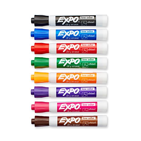 Expo Dry Erase Markers, Chisel Tip, Original - Assorted Colors - 8/Set